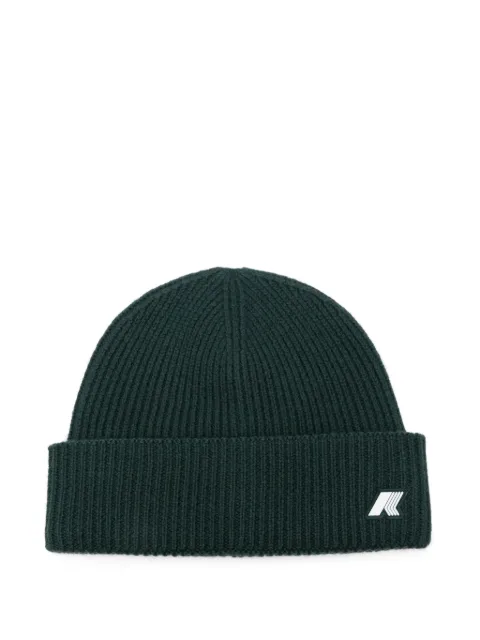 K Way Kids P. Brice logo-patch ribbed-knit beanie hat