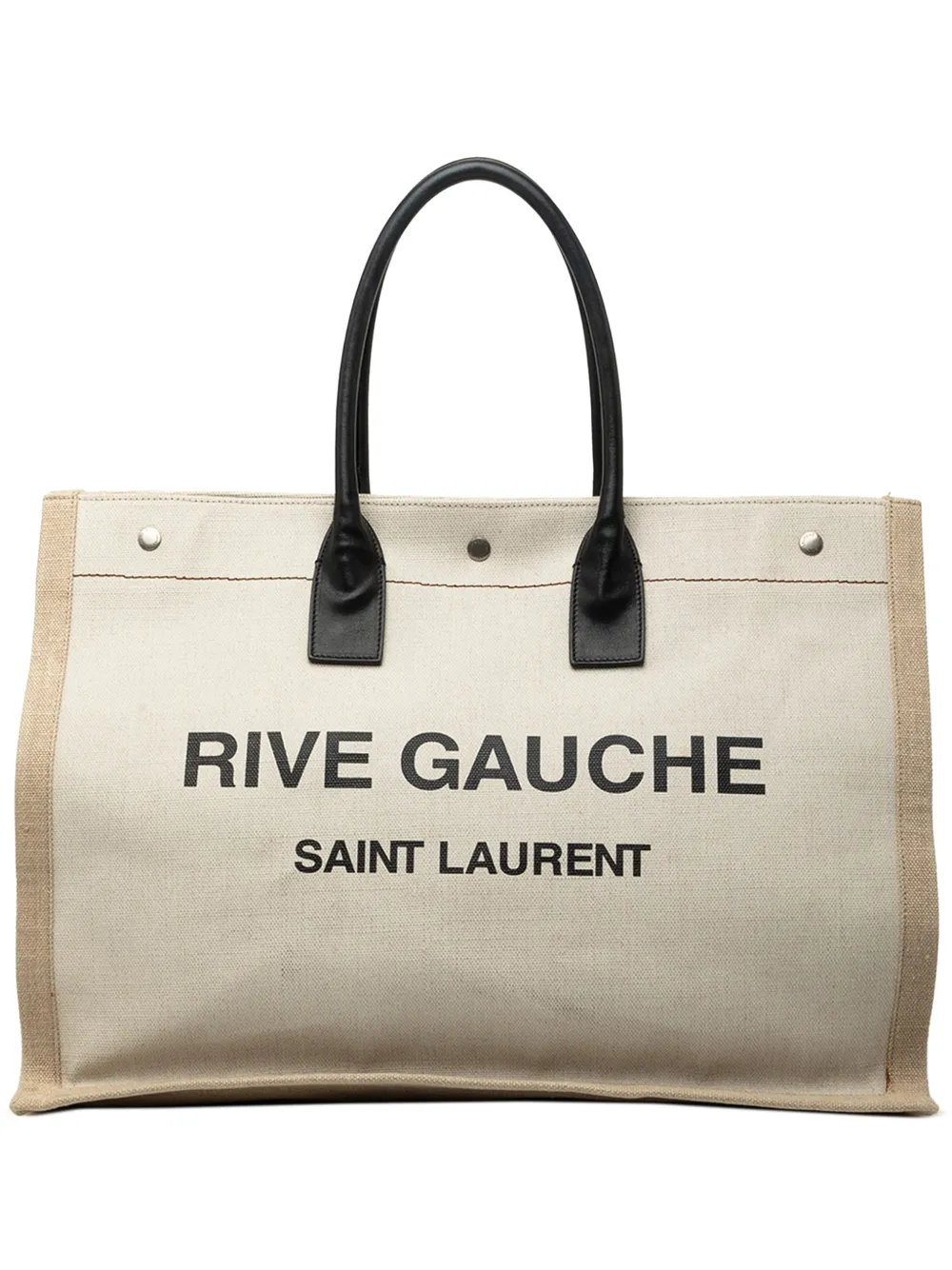 Saint Laurent Pre-Owned 2019 Large Canvas Rive Gauche tote bag - Toni neutri
