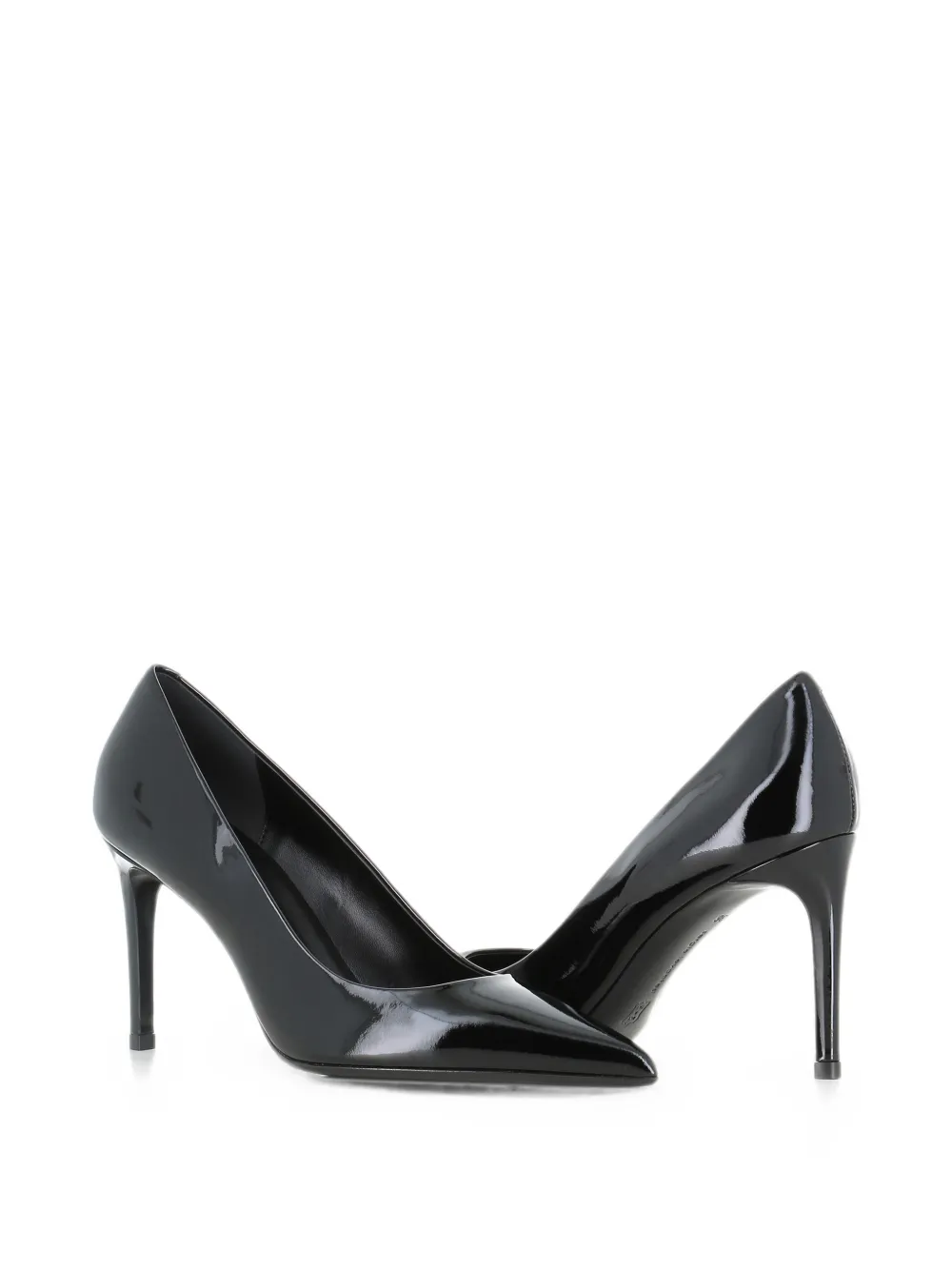 Sergio Levantesi patent-finish pointed-toe pumps Zwart