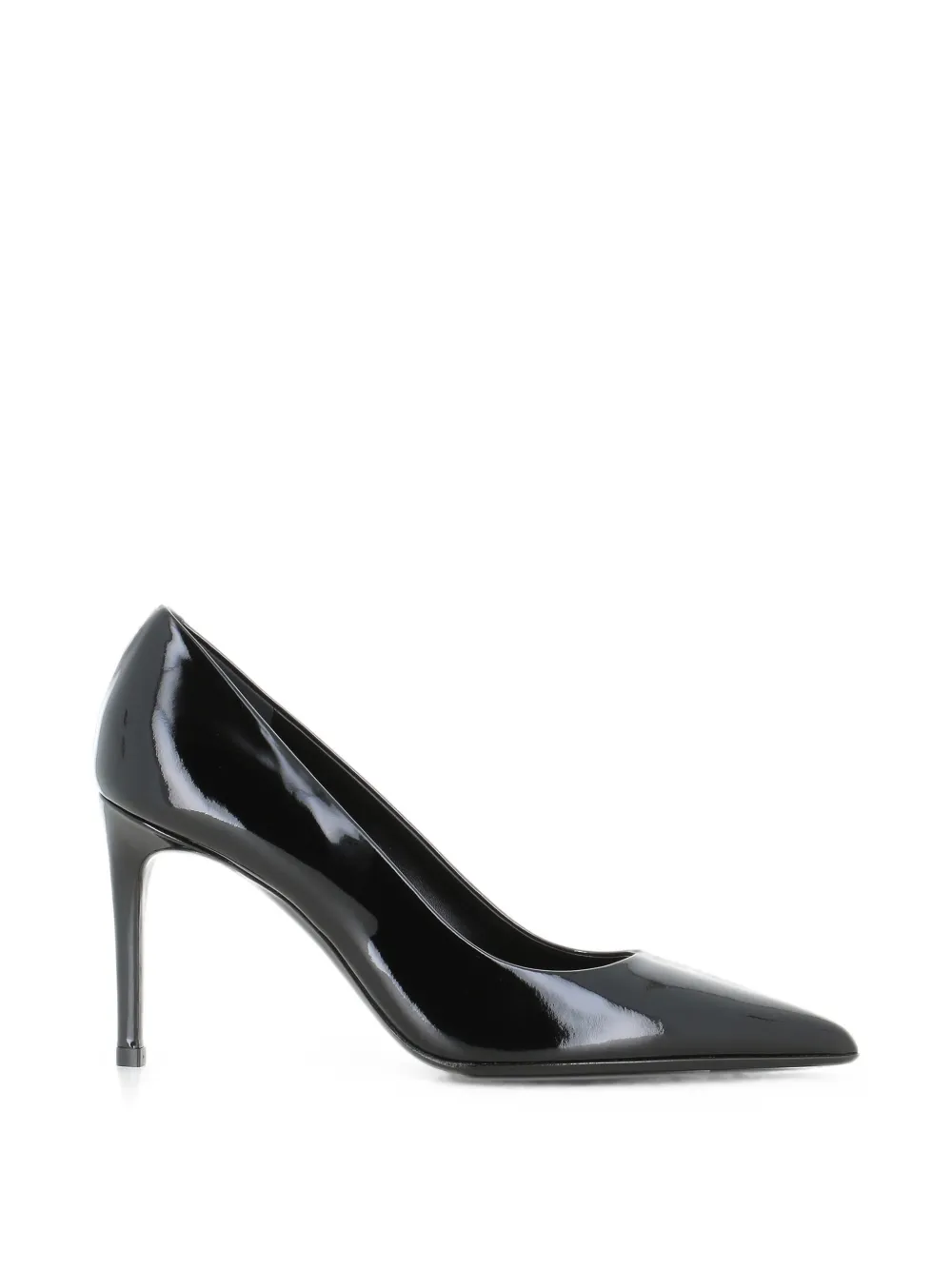 Sergio Levantesi patent-finish pointed-toe pumps Zwart