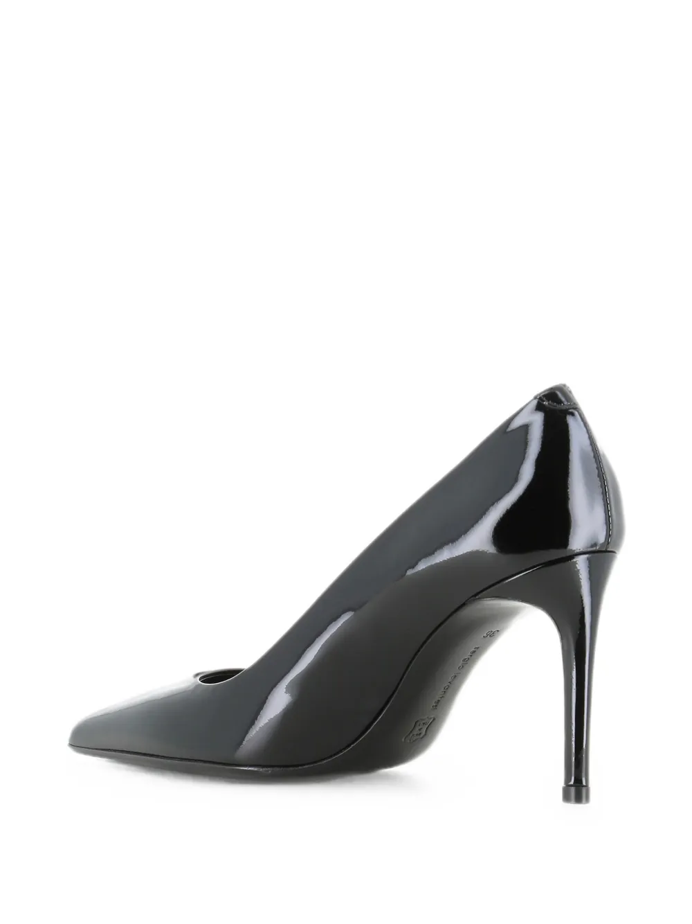 Sergio Levantesi patent-finish pointed-toe pumps Zwart