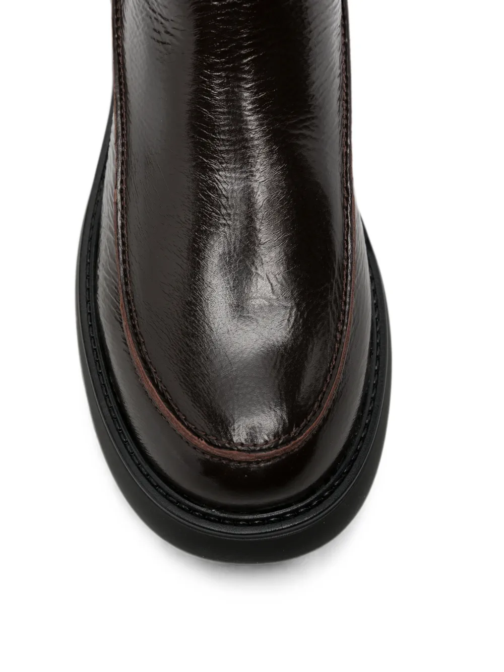 Copenhagen Studios patent-leather ankle Chelsea boots Bruin