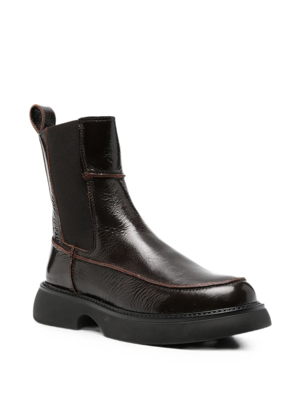 Copenhagen Studios patent-leather ankle Chelsea boots Bruin