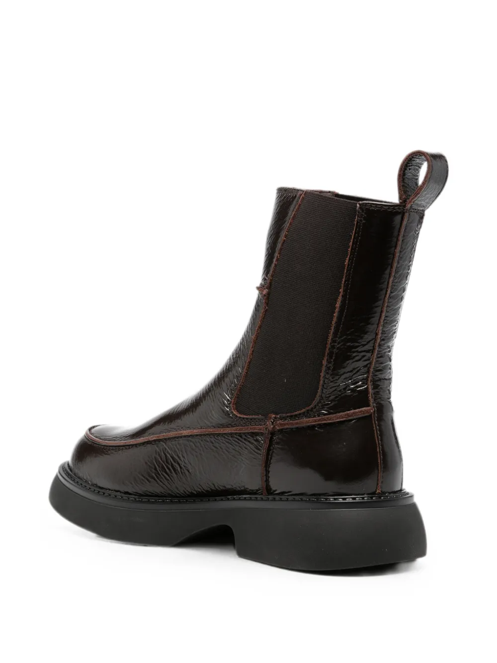 Copenhagen Studios patent-leather ankle Chelsea boots Bruin