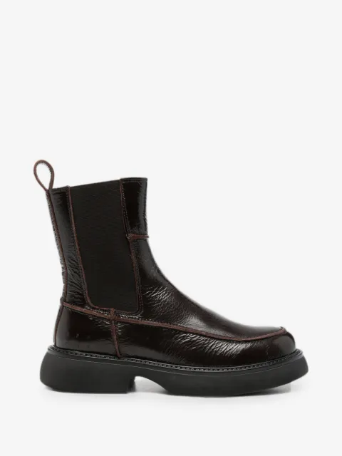 Copenhagen Studios patent-leather ankle Chelsea boots