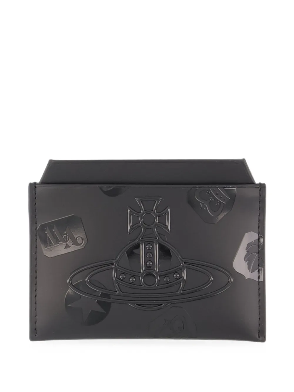 Vivienne Westwood Orb-embossed leather card holder - Nero