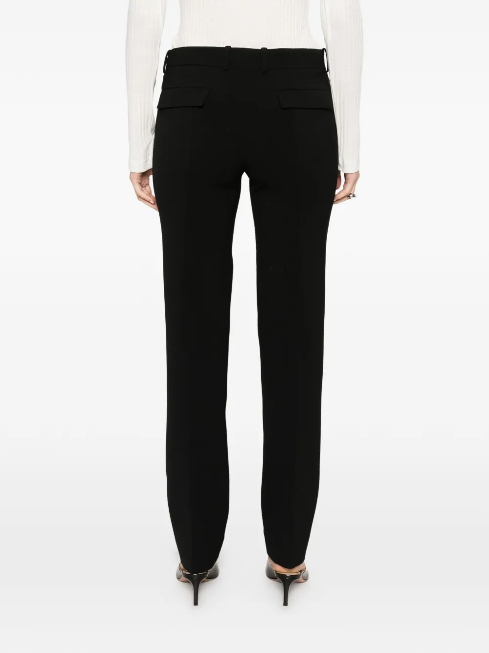 TOTEME Broek met klepzakken en riemlussen Zwart