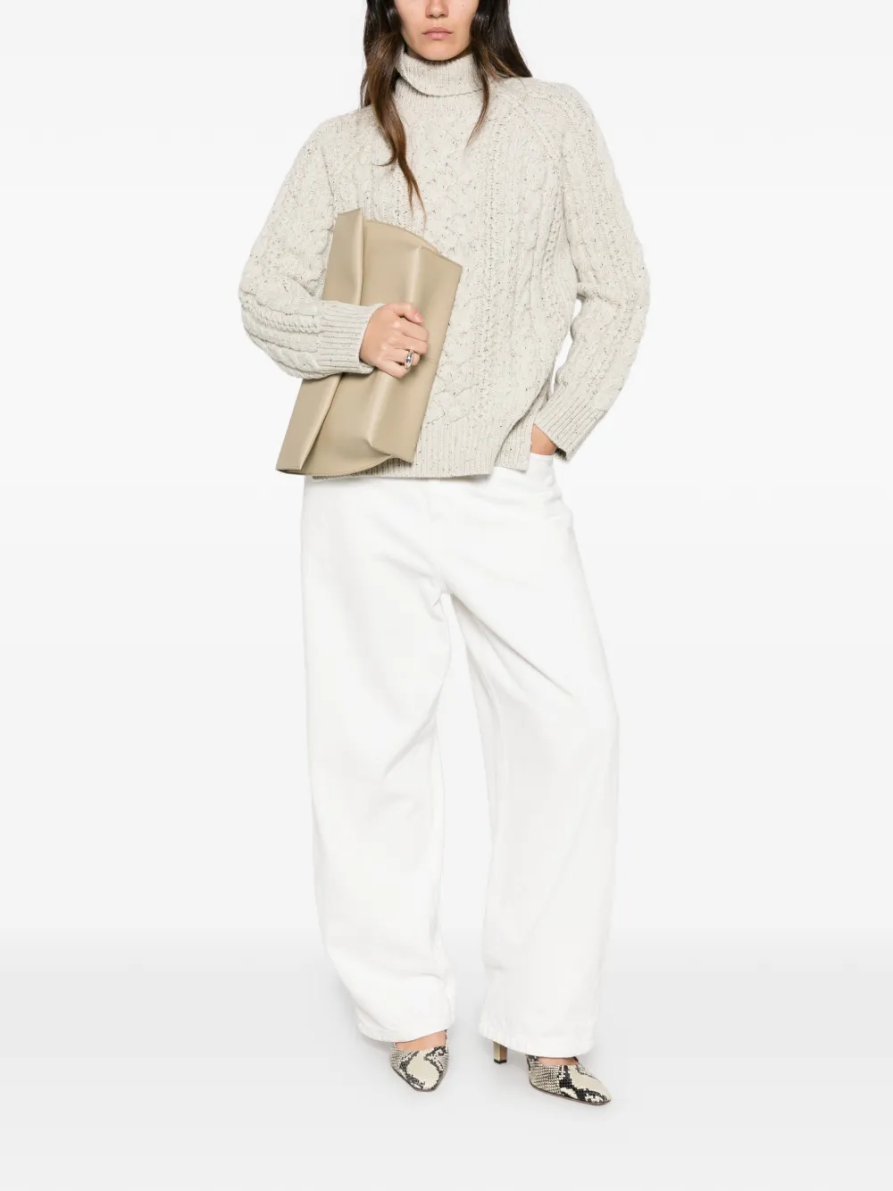 TOTEME Kabelgebreide coltrui Beige