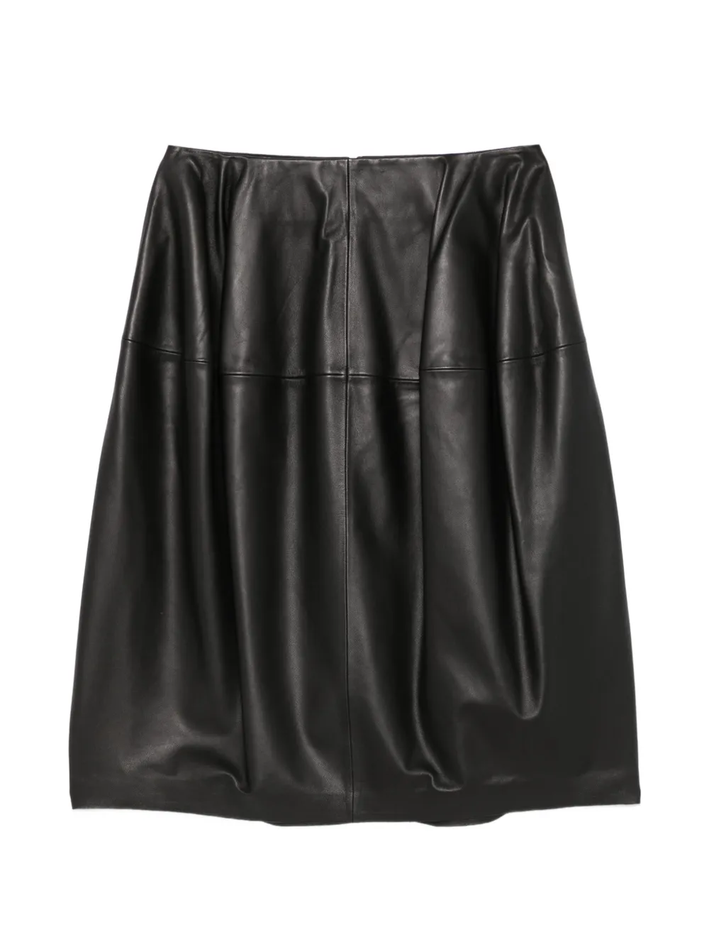 TOTEME sculptural leather skirt - Nero