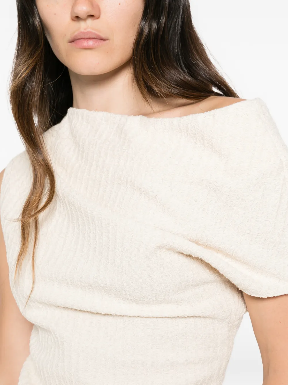 TOTEME Asymmetrische top met textuur Beige