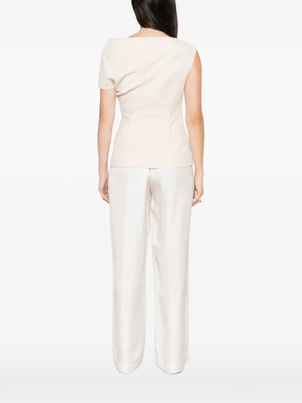 TOTEME Asymmetrische top met textuur Beige