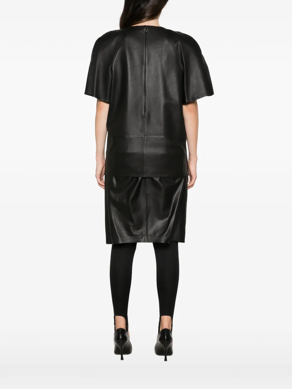 TOTEME Cocoon leren top Zwart