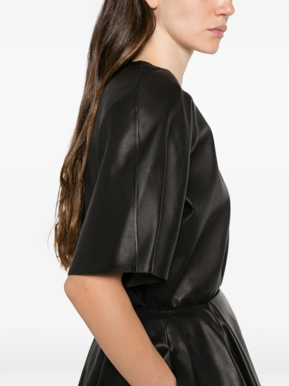 TOTEME Cocoon leren top Zwart