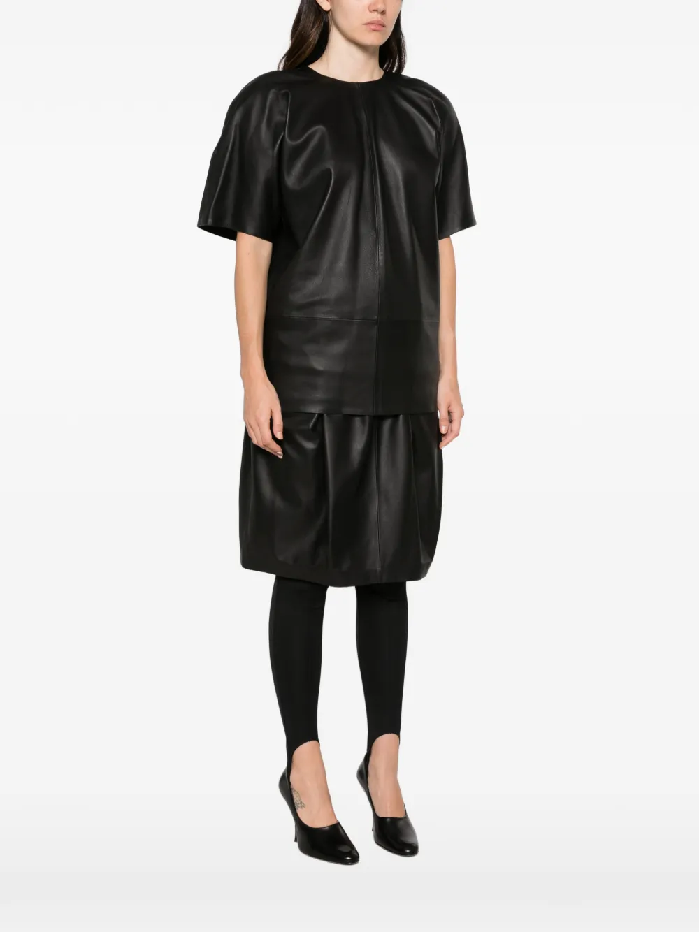 TOTEME Cocoon leren top Zwart
