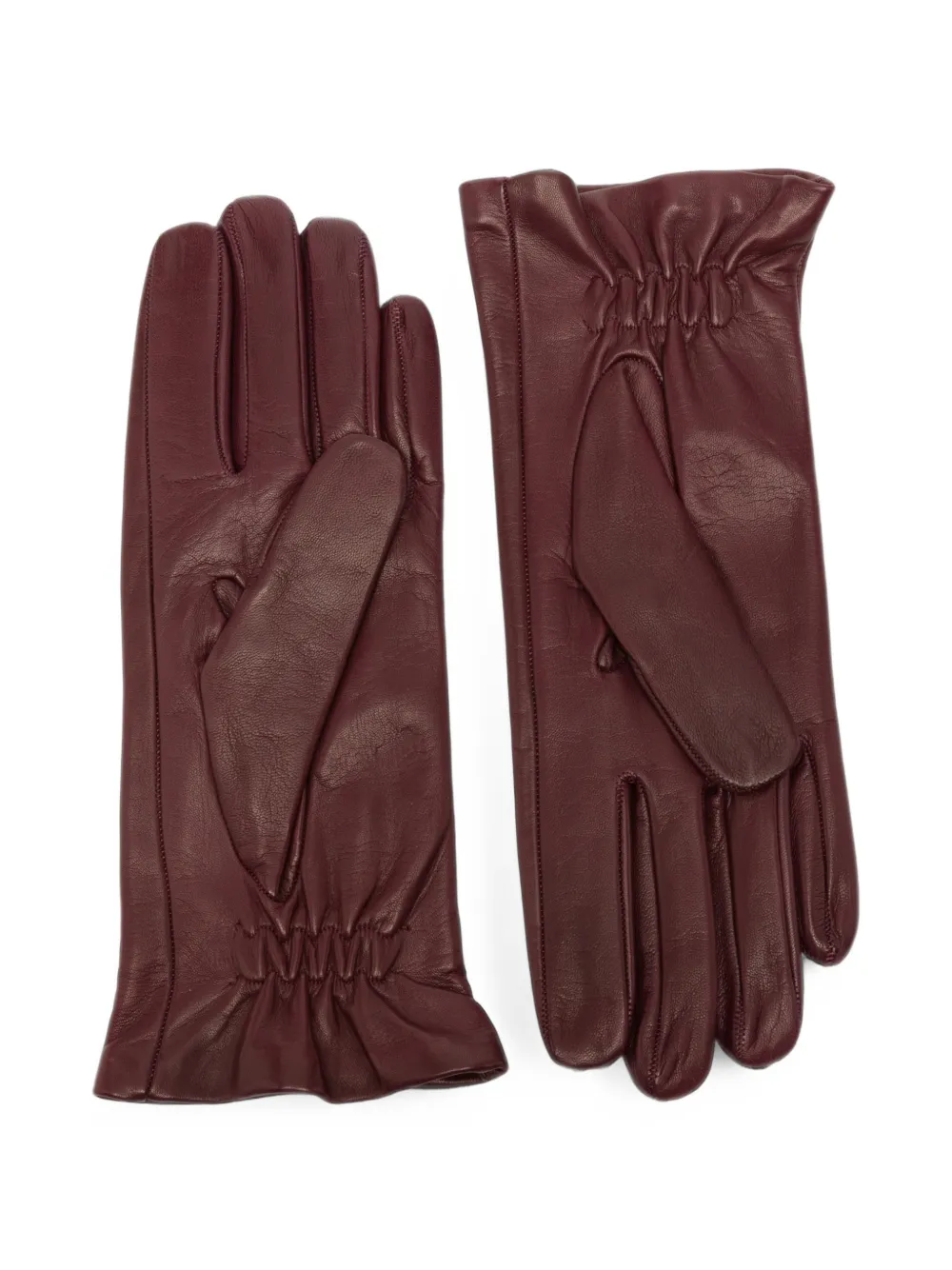 TOTEME T-stitch leather gloves Rood