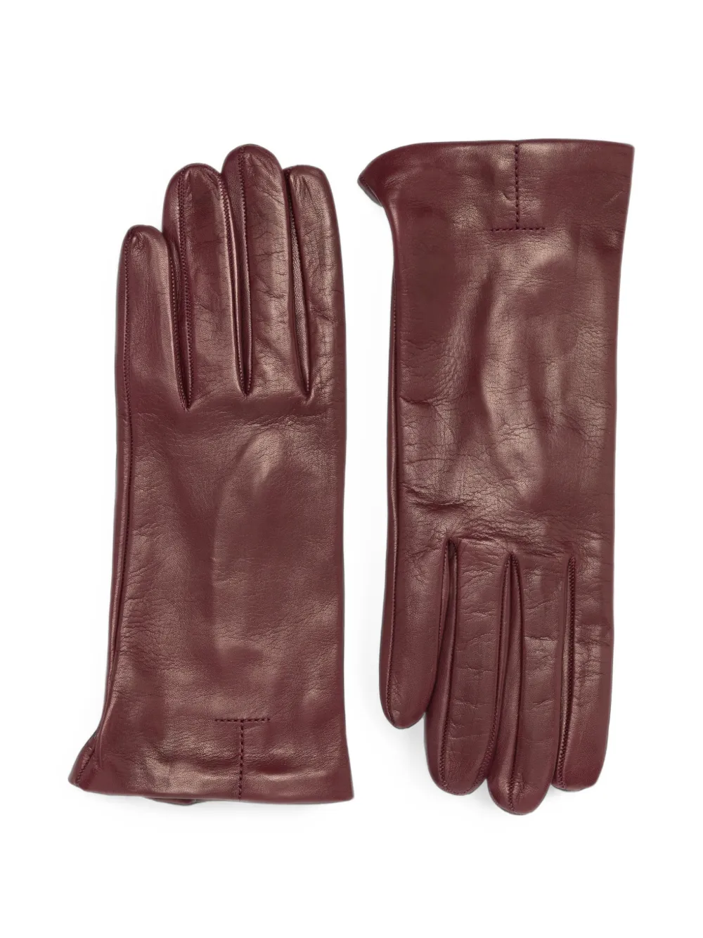 Totême T-stitch Leather Gloves In Red