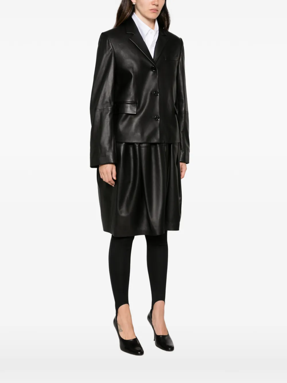 TOTEME Leren blazer Zwart