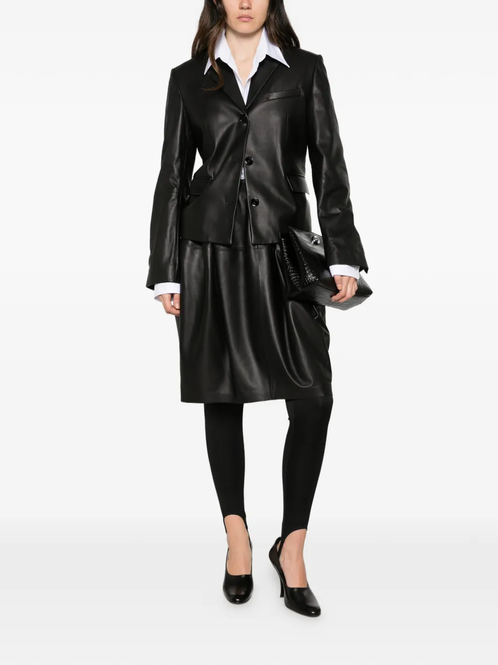 TOTEME Leren blazer Zwart