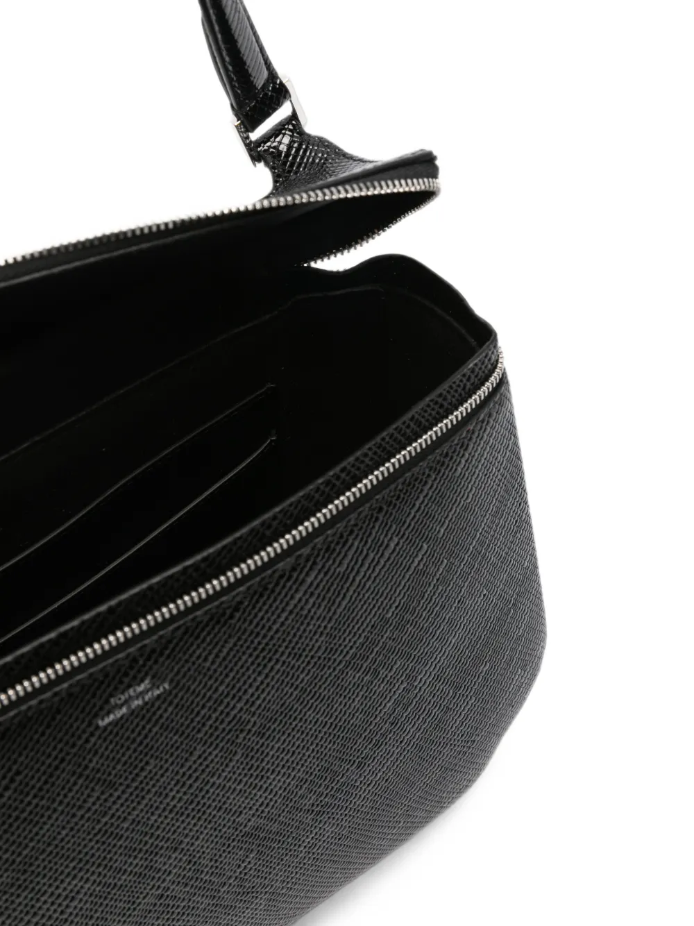 TOTEME Clip palmellato lakleren schoudertas Zwart