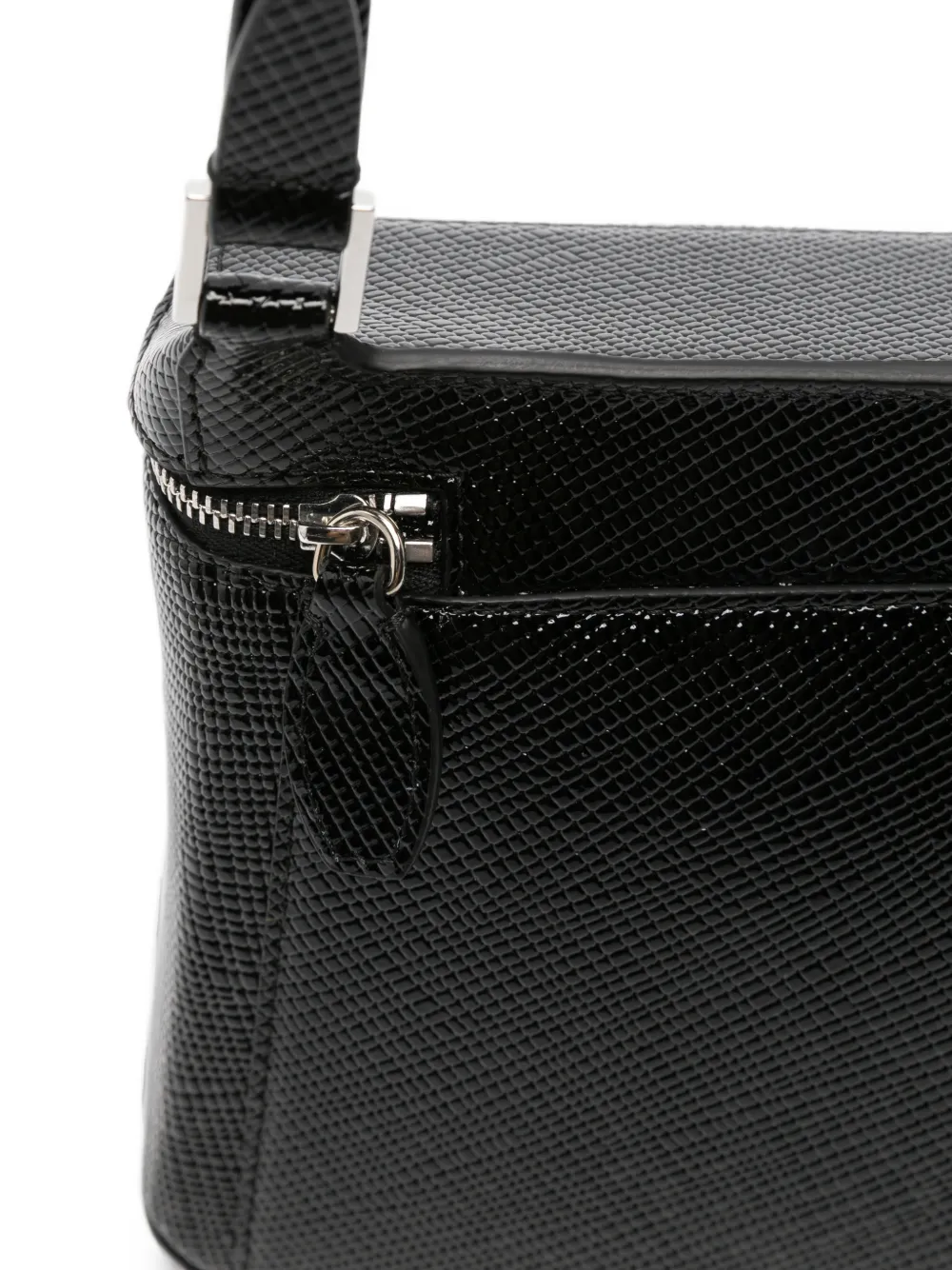 TOTEME Clip palmellato lakleren schoudertas Zwart