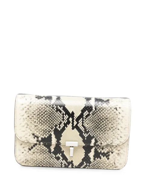 TOTEME T-lock python-effect leather clutch bag