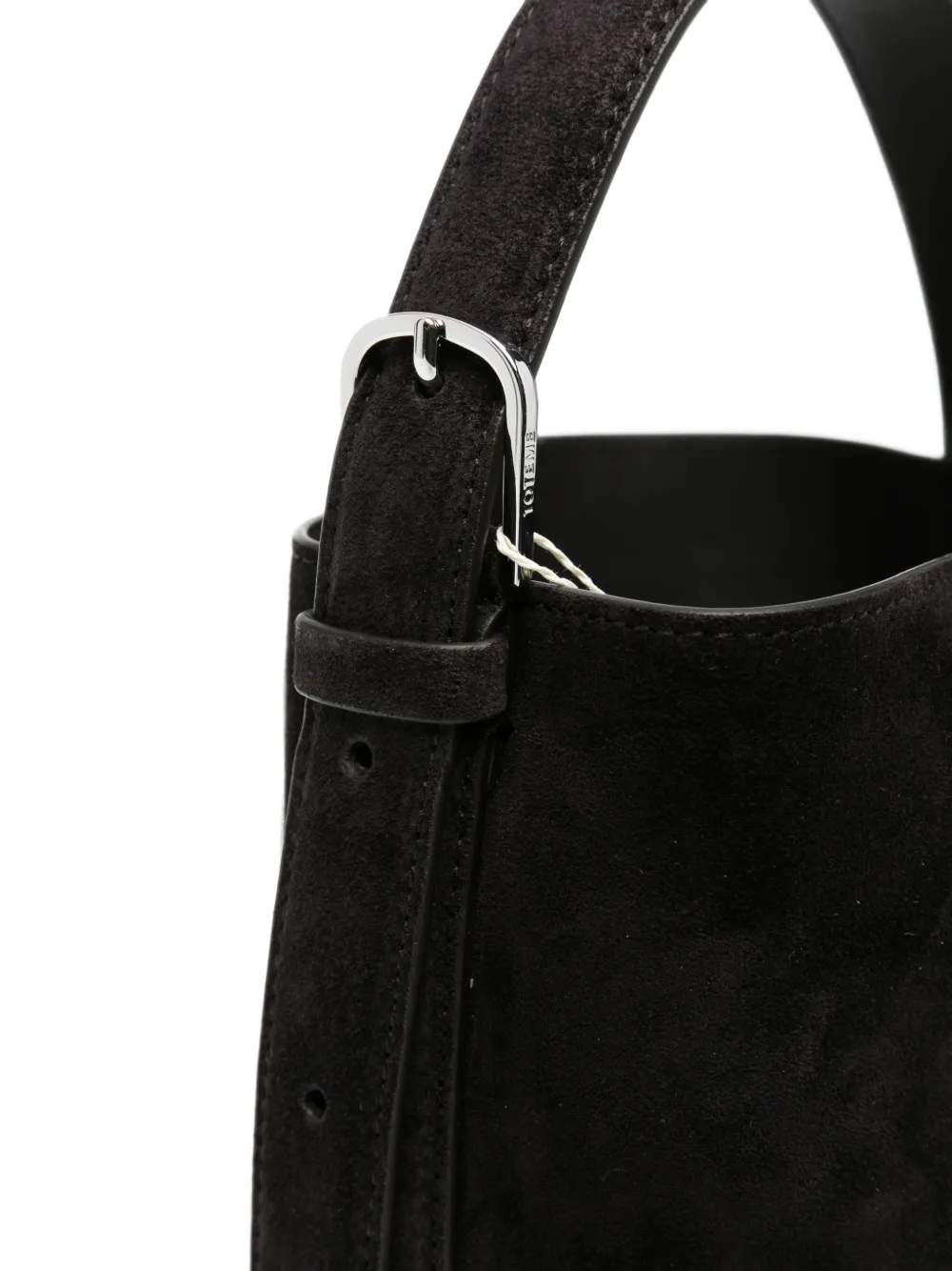 TOTEME Petite suède shopper met ceintuur Zwart