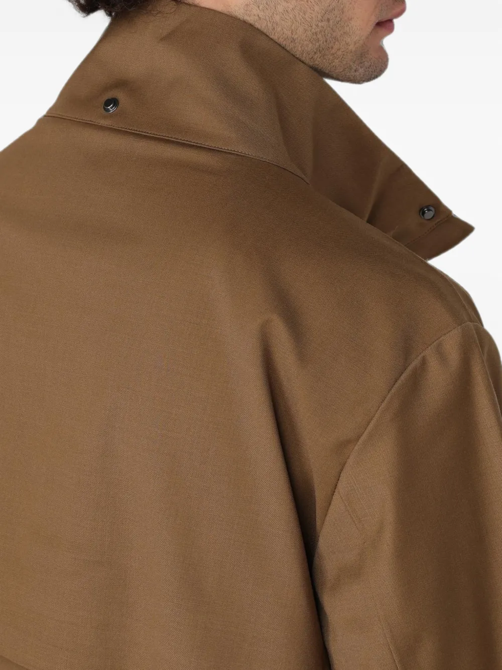 K-Way Erhal hooded flap-pocket coat Bruin
