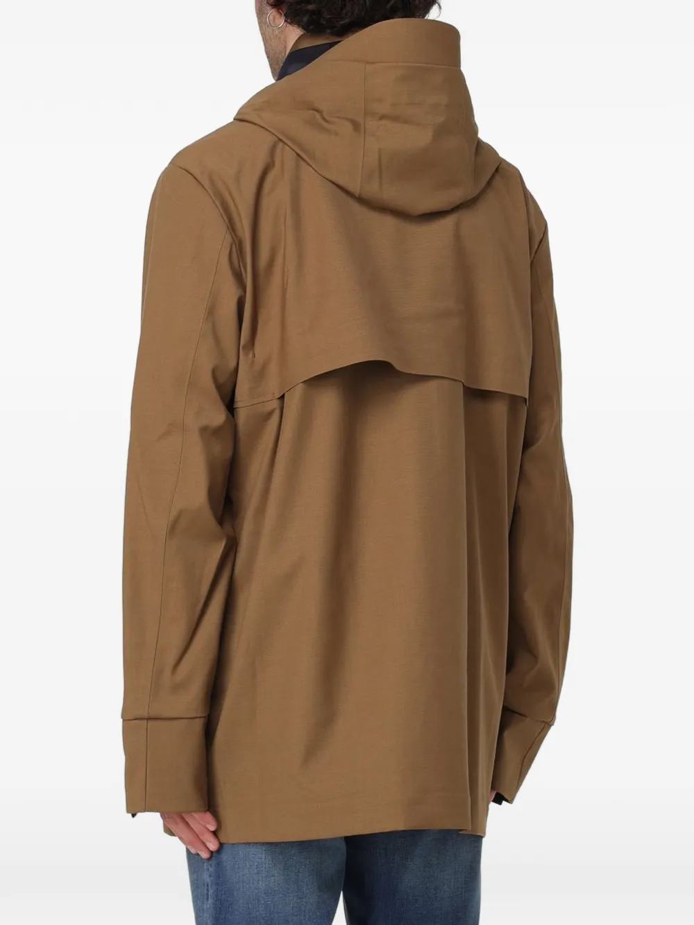 K-Way Erhal hooded flap-pocket coat Bruin