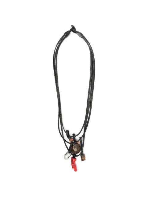 Monies charm-detail multi-strand necklace
