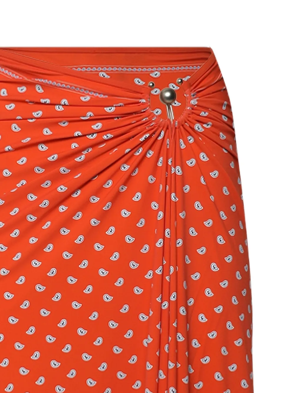 Christopher Esber Orbit maxi-rok met bandana-print en ruches Oranje