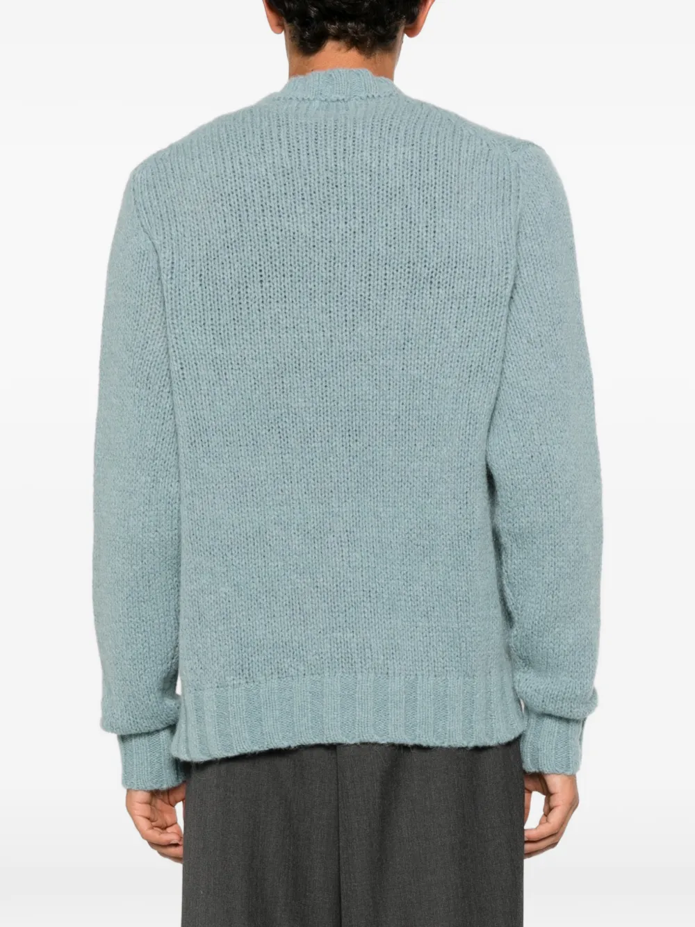 Doppiaa Grofgebreide trui met ronde hals Blauw