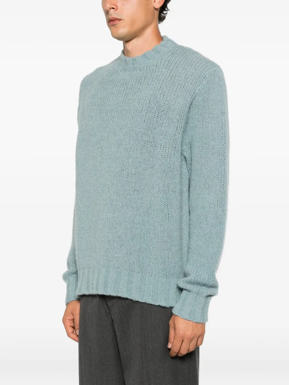 Doppiaa Grofgebreide trui met ronde hals Blauw