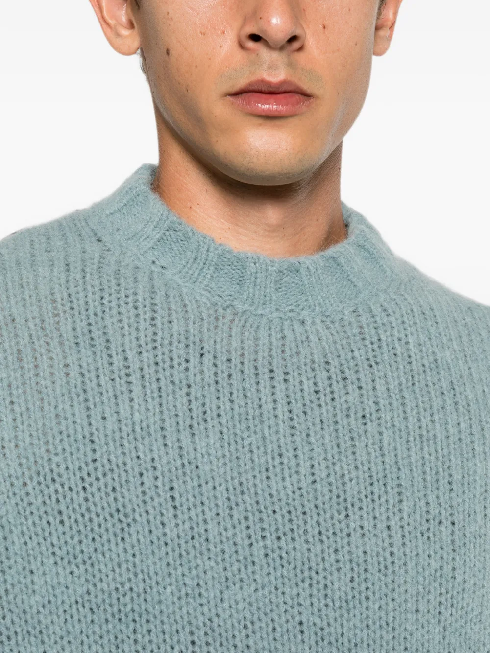 Doppiaa Grofgebreide trui met ronde hals Blauw