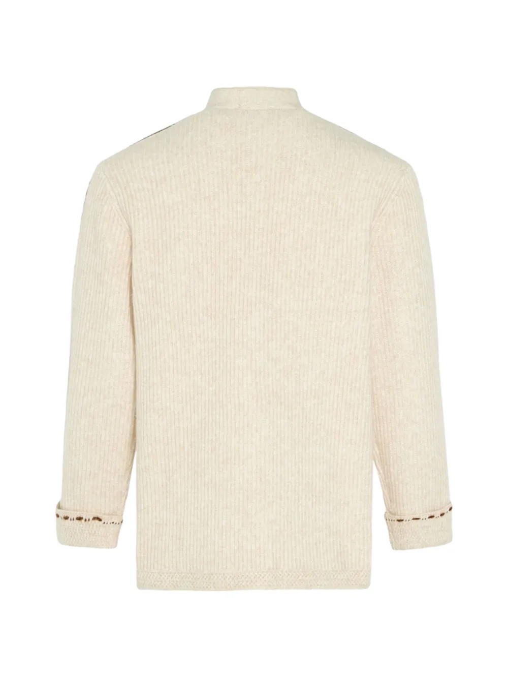 adidas frog-fastening knit jacket Beige