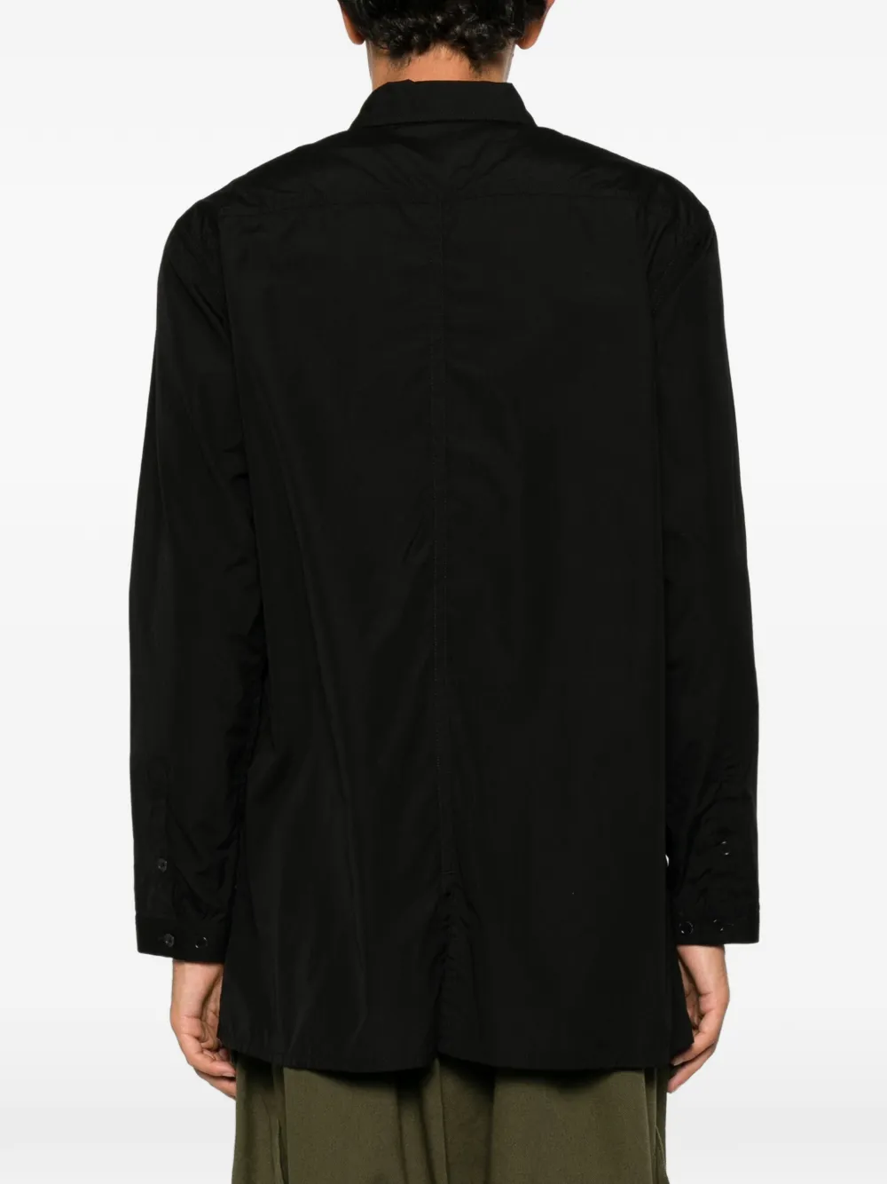 Yohji Yamamoto Overhemd met ritssluiting en klepzak Groen