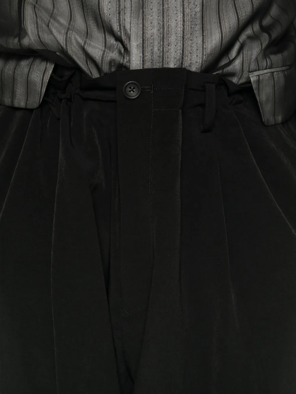 Yohji Yamamoto Plooibroek met wijde pijpen Zwart
