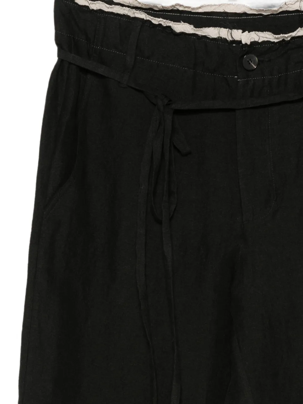 Post Archive Faction Gerafelde broek met ceintuur Zwart