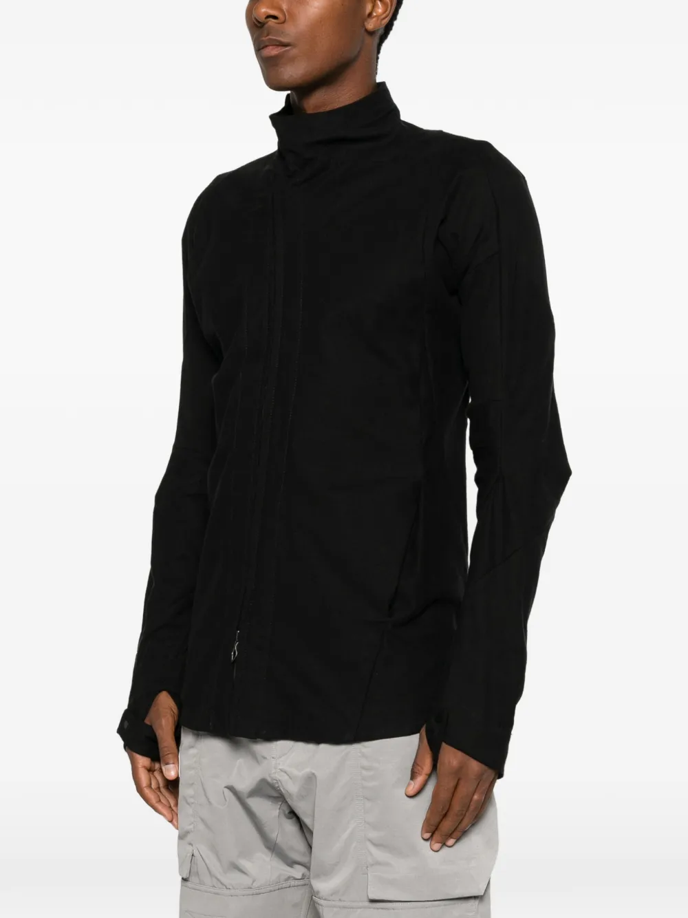 Leon Emanuel Blanck Shirtjack met hoge hals Zwart