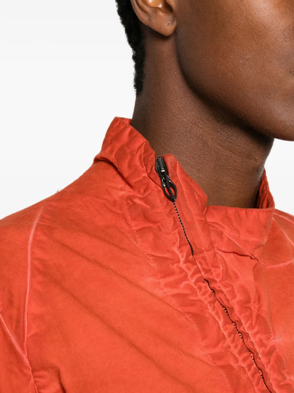 Leon Emanuel Blanck Shirtjack met asymmetrische rits Oranje