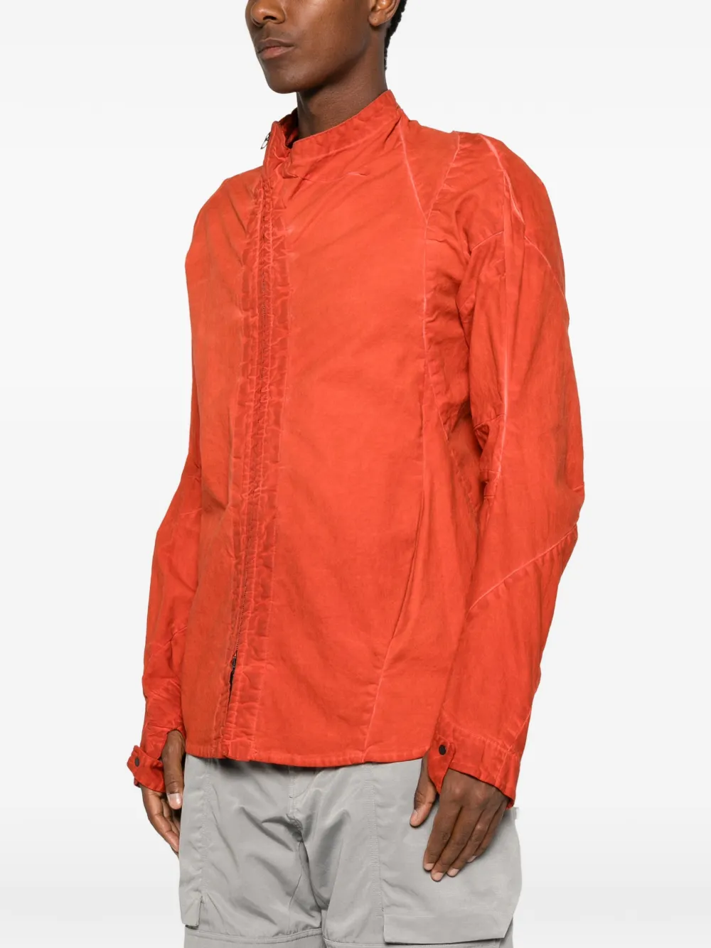 Leon Emanuel Blanck Shirtjack met asymmetrische rits Oranje