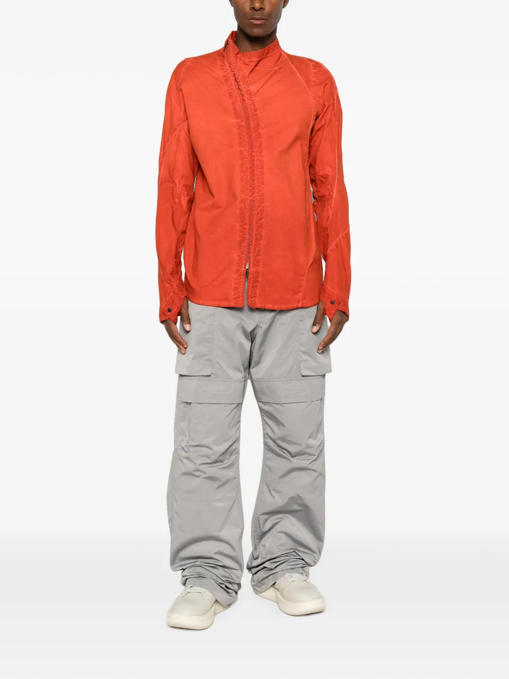 Leon Emanuel Blanck Shirtjack met asymmetrische rits Oranje