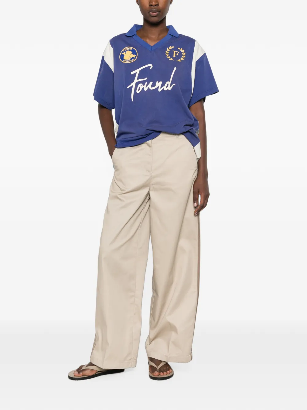 adidas logo-embroidered side-stripe trousers Beige