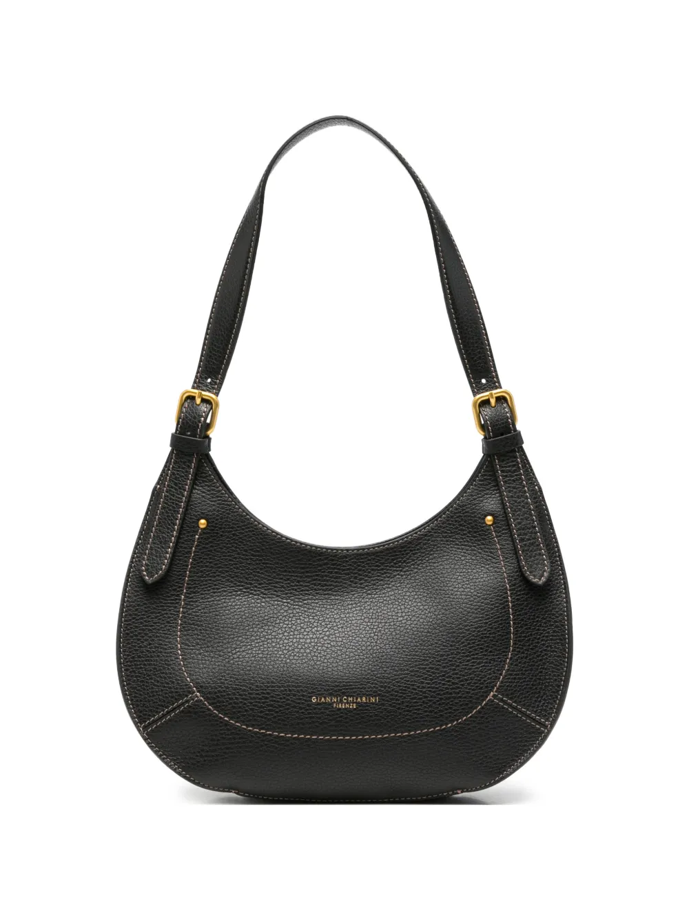 GIANNI CHIARINI Gabry Schultertasche aus gekörntem Leder - Schwarz