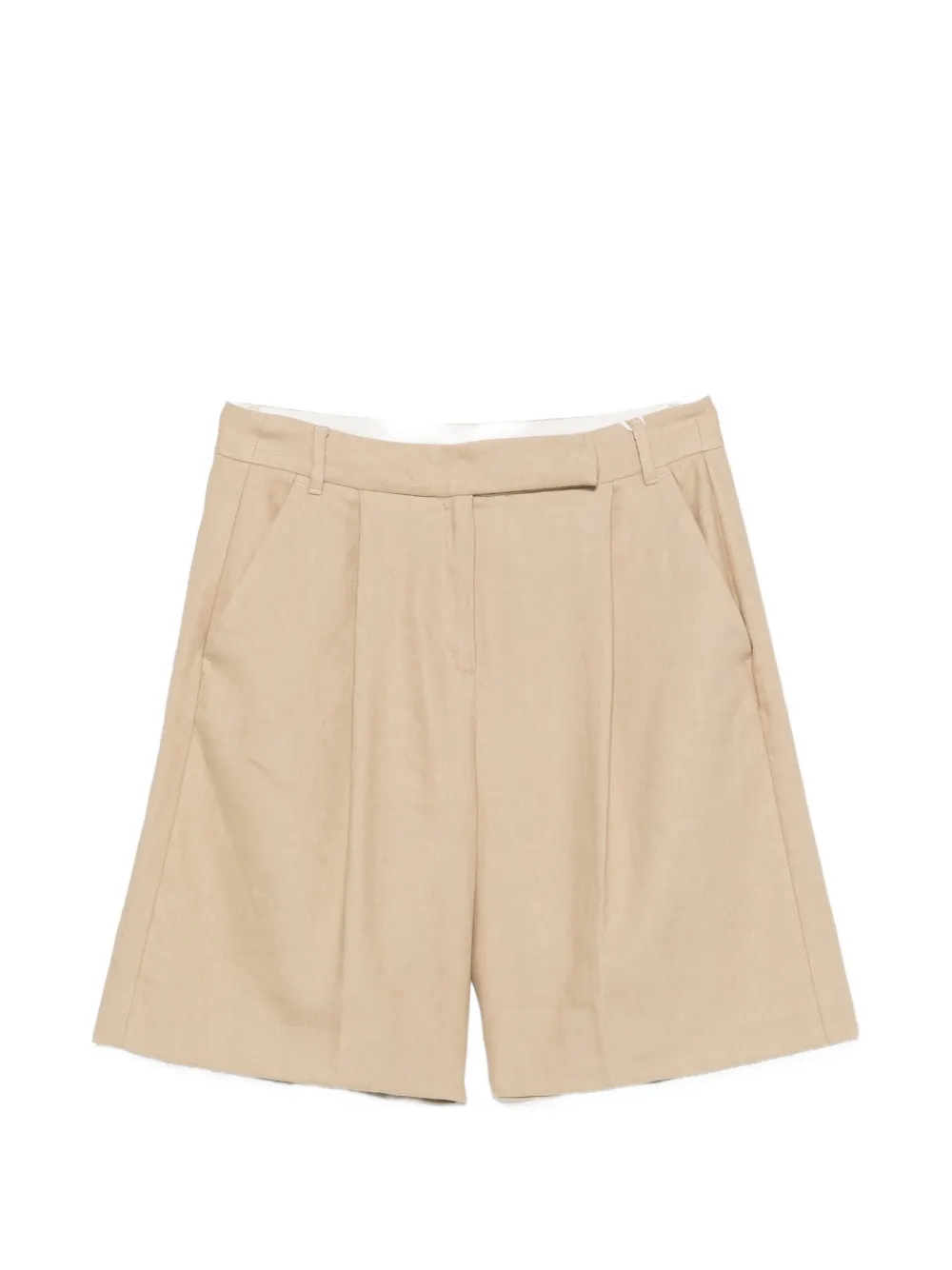 I BLUES pleated twill shorts - Nude