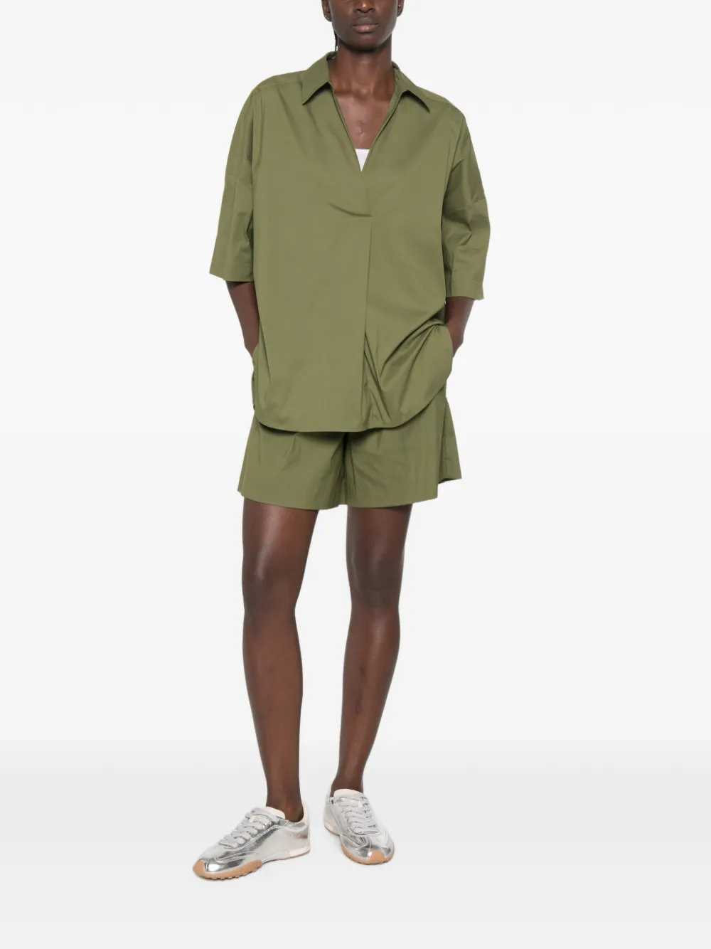 I BLUES Shorts met geplooid detail Groen