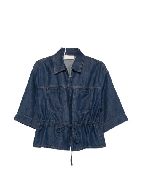 I BLUES drawstring-waist peplum-hem shirt