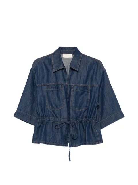 I BLUES camisa con dobladillo peplum y cordones
