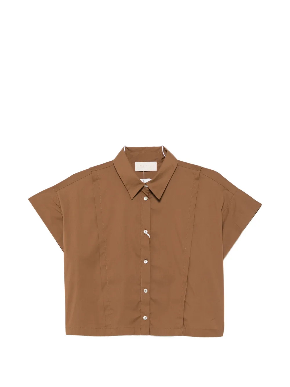 I BLUES cropped button-down shirt - Braun