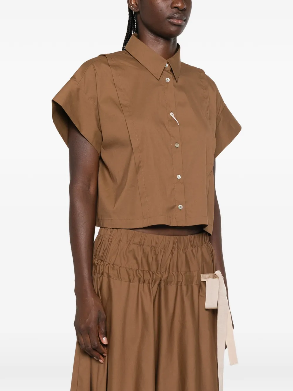 I BLUES Cropped button-down blouse Bruin