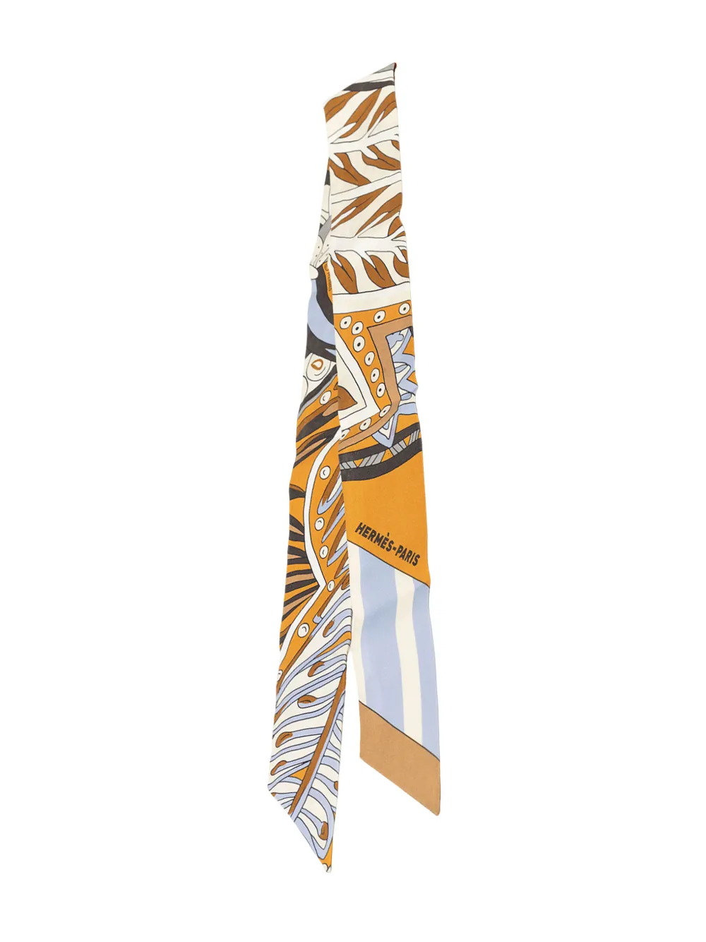 Hermès Pre-Owned 2019-2020 Le Jardin De La Maharani Silk Twilly Scarf scarves - Weiß